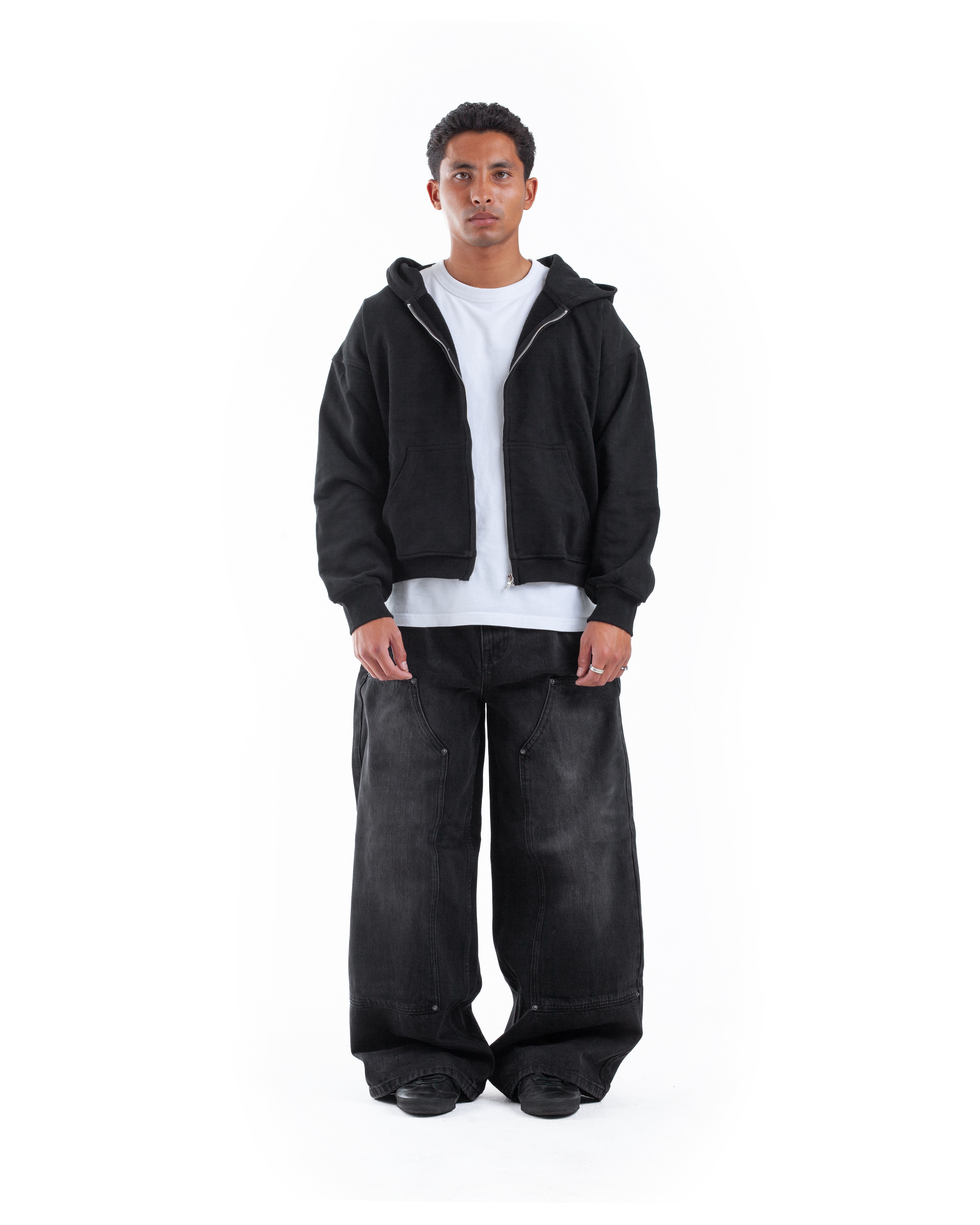 Black Double Knee Denim