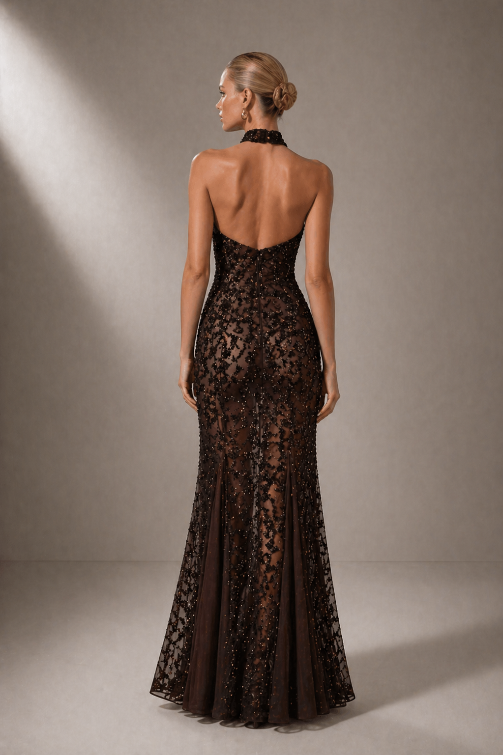 Calista Sequin Halter Dress